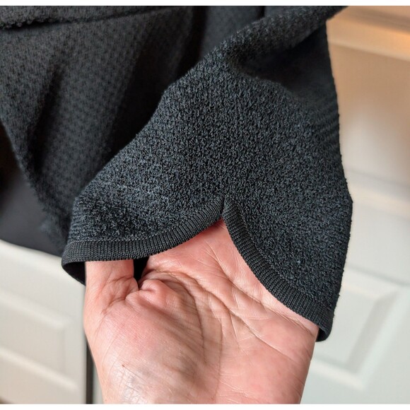 NWT Ming Wang Size XL Jacket Tiered Sculptural Lapel 3/4 Sleeve Black Textured - Picture 3 of 13